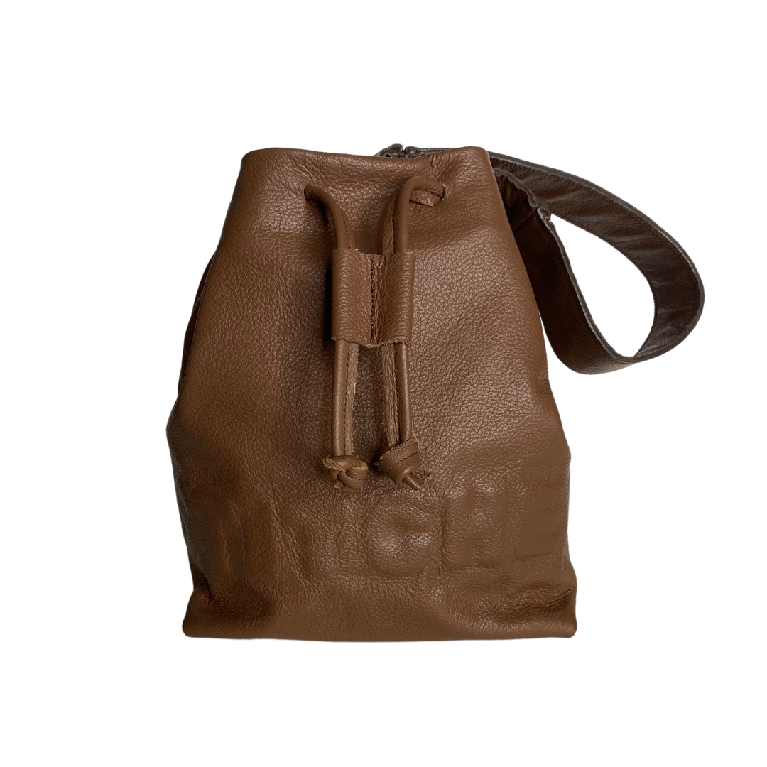 Leather Embossed Kelly Bucket Bag